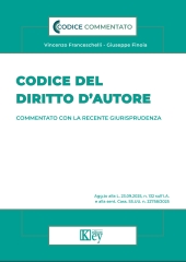 E-book, Codice del diritto d'autore : commentato con la recente giurisprudenza : agg.to alla L. 23.09.2025, n. 132 sull'I.A. e alla sent. Cass. SS.UU. n. 22758/2025, Key editore