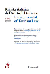 Heft, Rivista italiana di diritto del turismo : 46, 3, 2025, Franco Angeli