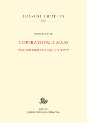 E-book, L'opera di Paul Maas : una bibliografia degli scritti, 