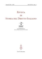 Heft, Rivista di storia del diritto italiano : XCVIII, 2, 2025, L.S. Olschki