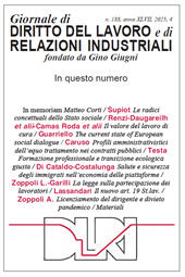 Fascicolo, Giornale di diritto del lavoro e di relazioni industriali : 188, 4, 2025, Franco Angeli