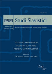 Fascicolo, Studi slavistici : rivista dell'associazione italiana degli Slavisti : XXII, special issue, 2025, Firenze University Press