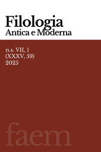 Fascicolo, Filologia antica e moderna : XXXV, 59, 2025, Rubbettino