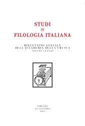 Fascicolo, Studi di filologia italiana : LXXXIII, 2025, Le Lettere