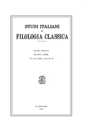 Issue, Studi italiani di filologia classica : 2, 2025, Le Monnier