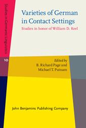 E-book, Varieties of German in Contact Settings : Studies in honor of William D. Keel, John Benjamins Publishing Company