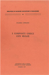 m, I composti greci con philos, Università della Tuscia, Istituto di studi romanzi