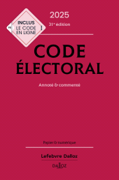 m, Code électoral 2025 31ed, Éditions Dalloz