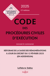 E-book, Code des procédures civiles d'exécution 2025 13ed - Annoté & commenté, Éditions Dalloz