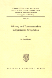 E-book, Führung und Zusammenarbeit in Sparkassen-Zweigstellen, Duncker & Humblot