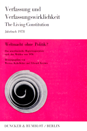 E-book, Weltmacht ohne Politik? : Das amerikanische Regierungssystem nach den Wahlen von 1976. Jahrbuch 1978, Duncker & Humblot