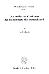 E-book, Die nuklearen Optionen der Bundesrepublik Deutschland, Duncker & Humblot