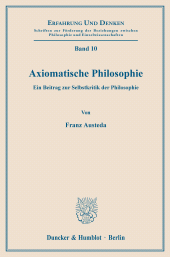 E-book, Axiomatische Philosophie : Ein Beitrag zur Selbstkritik der Philosophie, Duncker & Humblot
