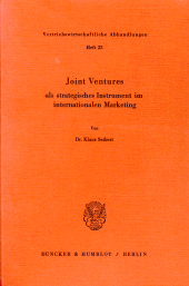 E-book, Joint ventures als strategisches Instrument im internationalen Marketing, Duncker & Humblot