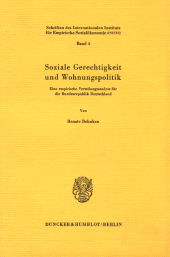 E-book, Soziale Gerechtigkeit und Wohnungspolitik : Eine empirische Verteilungsanalyse für die Bundesrepublik Deutschland, Duncker & Humblot