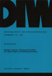E-book, Elemente regionaler Wohnungsmarktmodelle und offene Fragen der Wohnungsmarktanalyse, Duncker & Humblot