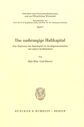 E-book, Das nachrangige Haftkapital : Eine Ergänzung zum Eigenkapital der Kreditgenossenschaften und anderer Kreditinstitute, Duncker & Humblot