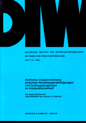 eBook, Zeitlicher Zusammenhang zwischen Hochbaugenehmigungen und Auftragseingängen im Konjunkturverlauf, Duncker & Humblot