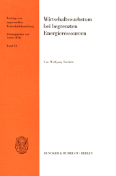 eBook, Wirtschaftswachstum bei begrenzten Energieressourcen, Duncker & Humblot