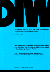 eBook, Der internationale Handel mit Dienstleistungen aus der Sicht der Bundesrepublik Deutschland : Entwicklung, Handel, Politik, Duncker & Humblot