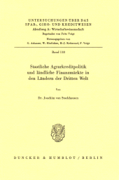 E-book, Staatliche Agrarkreditpolitik und ländliche Finanzmärkte in den Ländern der Dritten Welt, Duncker & Humblot