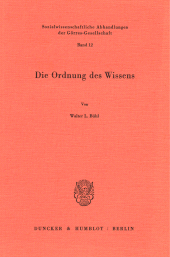 E-book, Die Ordnung des Wissens, Duncker & Humblot