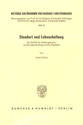 E-book, Standort und Lebenshaltung : Der Einfluß der Siedlungsstruktur auf die Lebenshaltung privater Haushalte, Duncker & Humblot