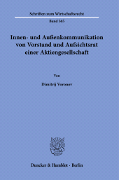 eBook, Innen- und Außenkommunikation von Vorstand und Aufsichtsrat einer Aktiengesellschaft, Duncker & Humblot