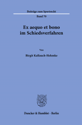 eBook, Ex aequo et bono im Schiedsverfahren, Duncker & Humblot