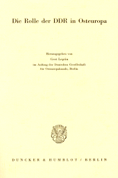 E-book, Die Rolle der DDR in Osteuropa, Duncker & Humblot