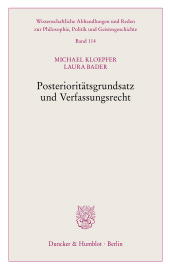 E-book, Posterioritätsgrundsatz und Verfassungsrecht, Duncker & Humblot