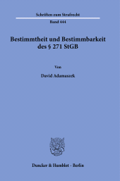 E-book, Bestimmtheit und Bestimmbarkeit des § 271 StGB, Duncker & Humblot
