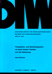 E-book, Triangulation und Blocktriangulation von Input-Output-Tabellen und ihre Bedeutung, Duncker & Humblot