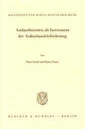 eBook, Auslandsmessen als Instrument der Außenhandelsförderung, Duncker & Humblot