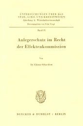 E-book, Anlegerschutz im Recht der Effektenkommission, Duncker & Humblot