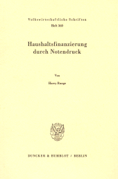 E-book, Haushaltsfinanzierung durch Notendruck, Duncker & Humblot