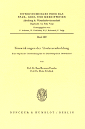 eBook, Zinswirkungen der Staatsverschuldung : Eine empirische Untersuchung für die Bundesrepublik Deutschland, Duncker & Humblot