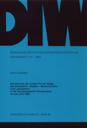 E-book, Berechnung der Kosten für die Wege des Eisenbahn-, Straßen-, Binnenschiffs- und Luftverkehrs in der Bundesrepublik Deutschland für das Jahr 1981, Duncker & Humblot