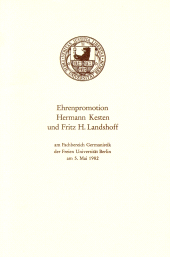E-book, Ehrenpromotion Hermann Kesten und Fritz H Landshoff am FB Germanistik der FU Berlin, Duncker & Humblot