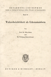 eBook, Wahrscheinlichkeit als Erkenntnisform, Duncker & Humblot