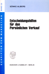 E-book, Entscheidungshilfen für den Persönlichen Verkauf, Duncker & Humblot
