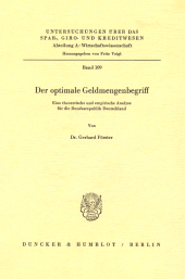 E-book, Der optimale Geldmengenbegriff : Eine theoretische und empirische Analyse für die Bundesrepublik Deutschland, Duncker & Humblot