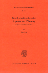 E-book, Gesellschaftspolitische Aspekte der Planung : Zielgenese und -transformation, Duncker & Humblot