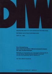 eBook, Zur Umstellung des internationalen Warenverzeichnisses für den Außenhandel : Methode zur Umgruppierung vorhandener Datenbestände von der älteren Systematik der UN (SITC, Revised) auf die neue Systematik (SITC, Revision 2), Duncker & Humblot
