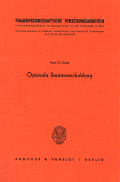 eBook, Optimale Staatsverschuldung, Duncker & Humblot