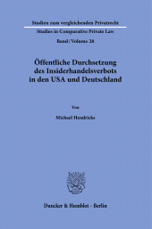 E-book, Öffentliche Durchsetzung des Insiderhandelsverbots in den USA und Deutschland, Duncker & Humblot
