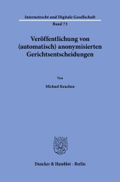 E-book, Veröffentlichung von (automatisch) anonymisierten Gerichtsentscheidungen, Duncker & Humblot