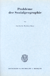E-book, Probleme der Sozialgeographie, Duncker & Humblot