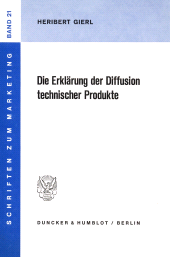E-book, Die Erklärung der Diffusion technischer Produkte, Duncker & Humblot