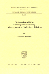 E-book, Die innerbetriebliche Führungskräfteschulung - eine explorative Studie ihrer Effizienz, Duncker & Humblot